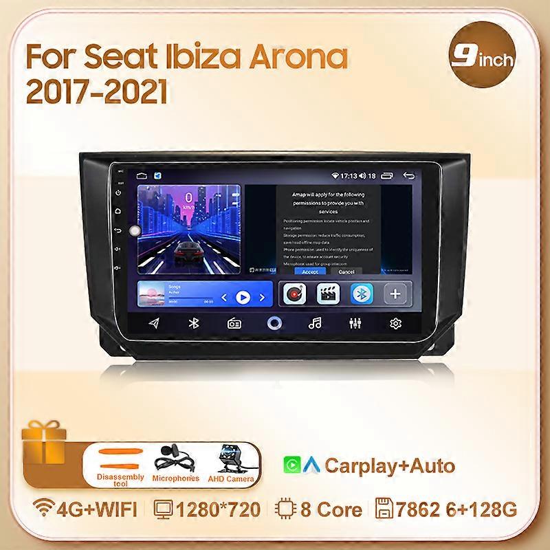 Redkid Car AutoRadio For Seat Ibiza Arona 2017 - 2021 2K QLED Android 13 GPS AI Voice CarPlay Head U