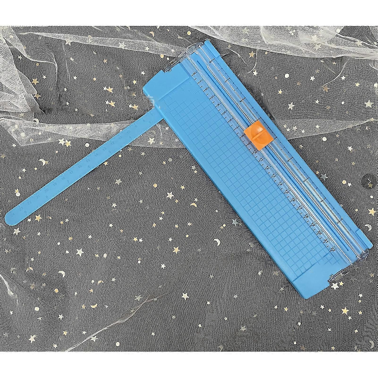 A4 Paper Trimmer Mini Portable Foldable Lightweight Small Paper Cutter - Sky Blue for Students
