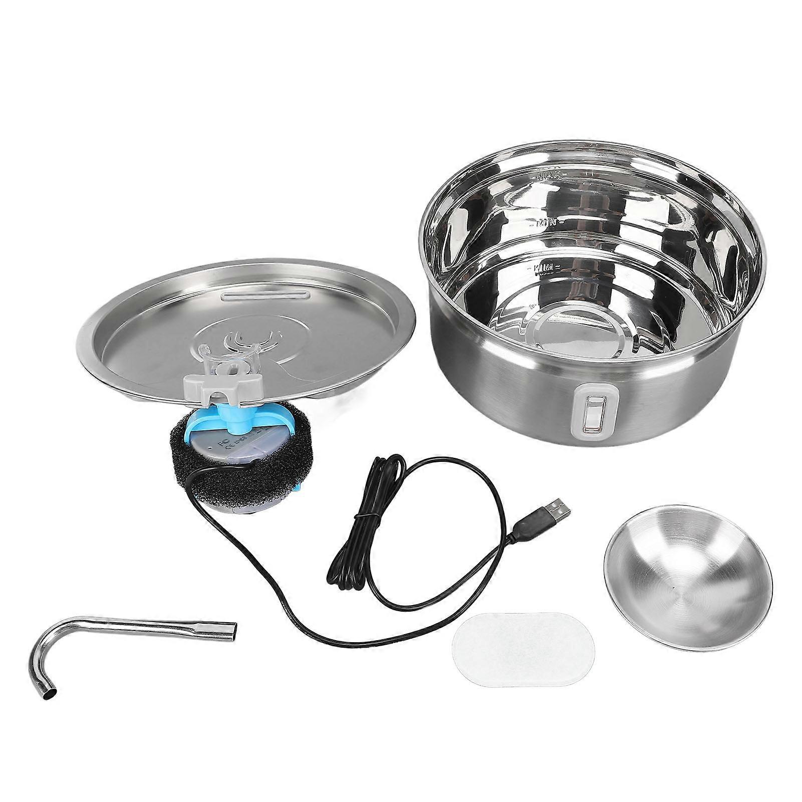 Cat Water Fountain Stainless Steel 3.2L Automatic Circulation Pet Drinking Dispenser Quiet Dog Drinking Waterer with Window