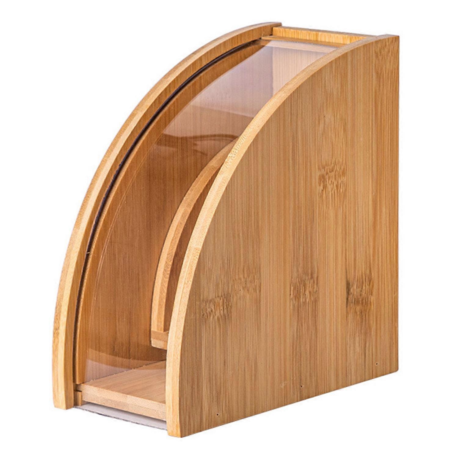 Wood Coffee Filter Paper Holder with Dustproof Cover Multi-Functional Vertical Storage Rack for 101