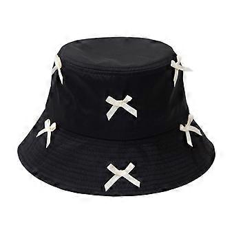 Popular sombrero de bonete pajarita sombrero de pescador flexible sombrero de pescador mujeres niñas sombrero de playa ropa fotográfica sombrero para el sol sombrero de pesca casual blanco