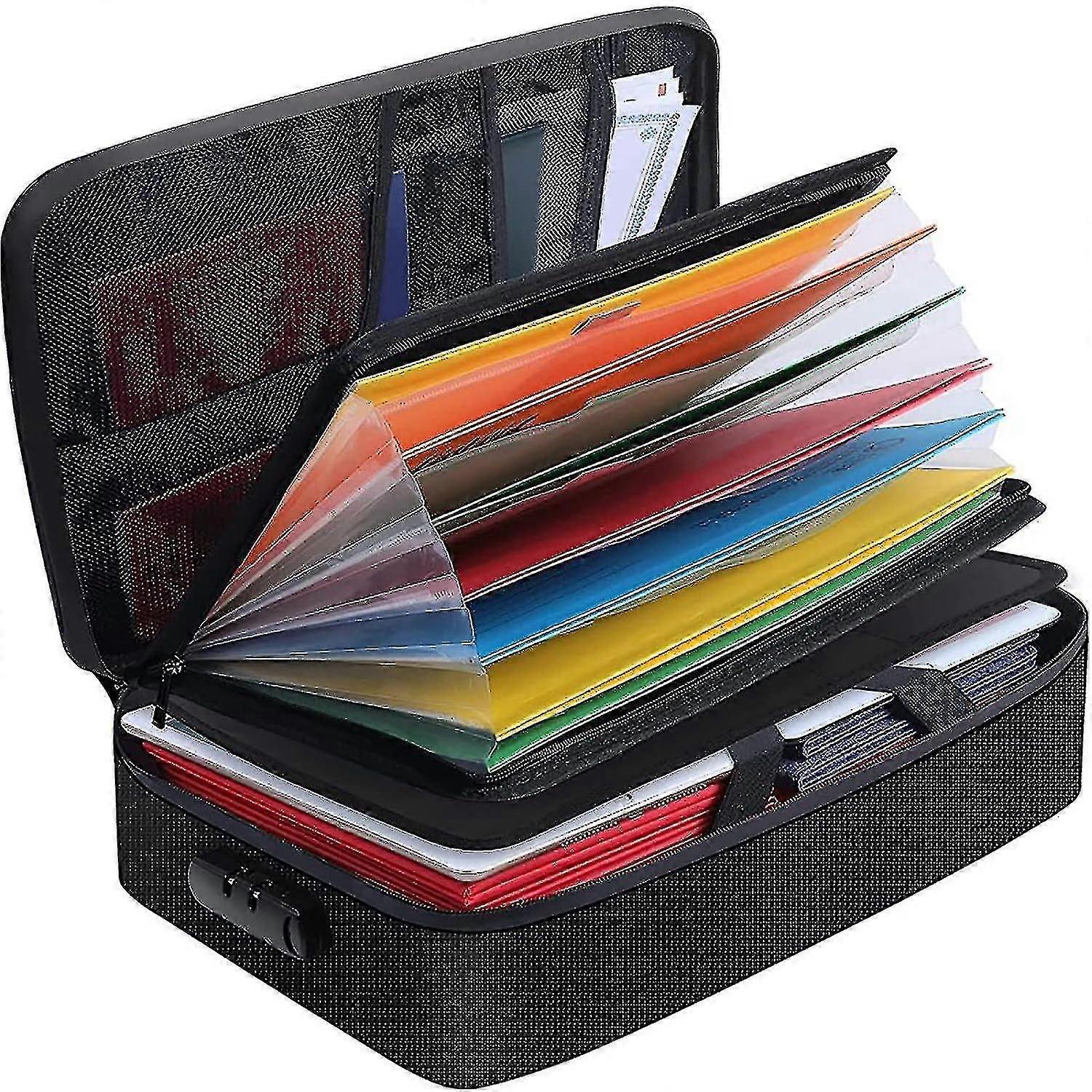 Fireproof Document Bag,portable Fireproof Document Bag With Lock 3-layer File Storage Box For Passports,certificate -GSL