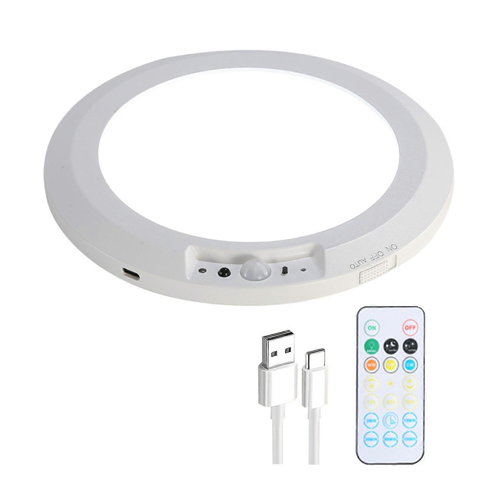 Qinghai Motion Sensor Ceiling Light with Remote Control 3 Color Temperatures Dimmable Easy to Install Magnetic Wireless Ceiling Light