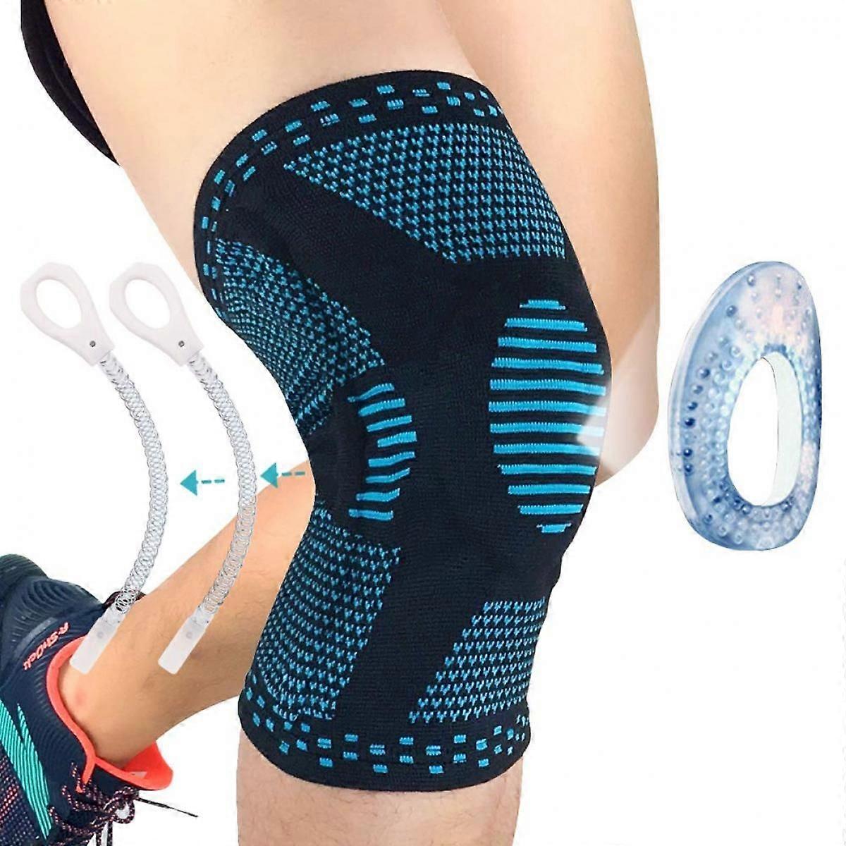 Knee Brace ,Knee Compression Sleeve Support for Men & Women with Patella Gel Pads & Side Stabilizers,Medical Knee Pads(Pair L)
