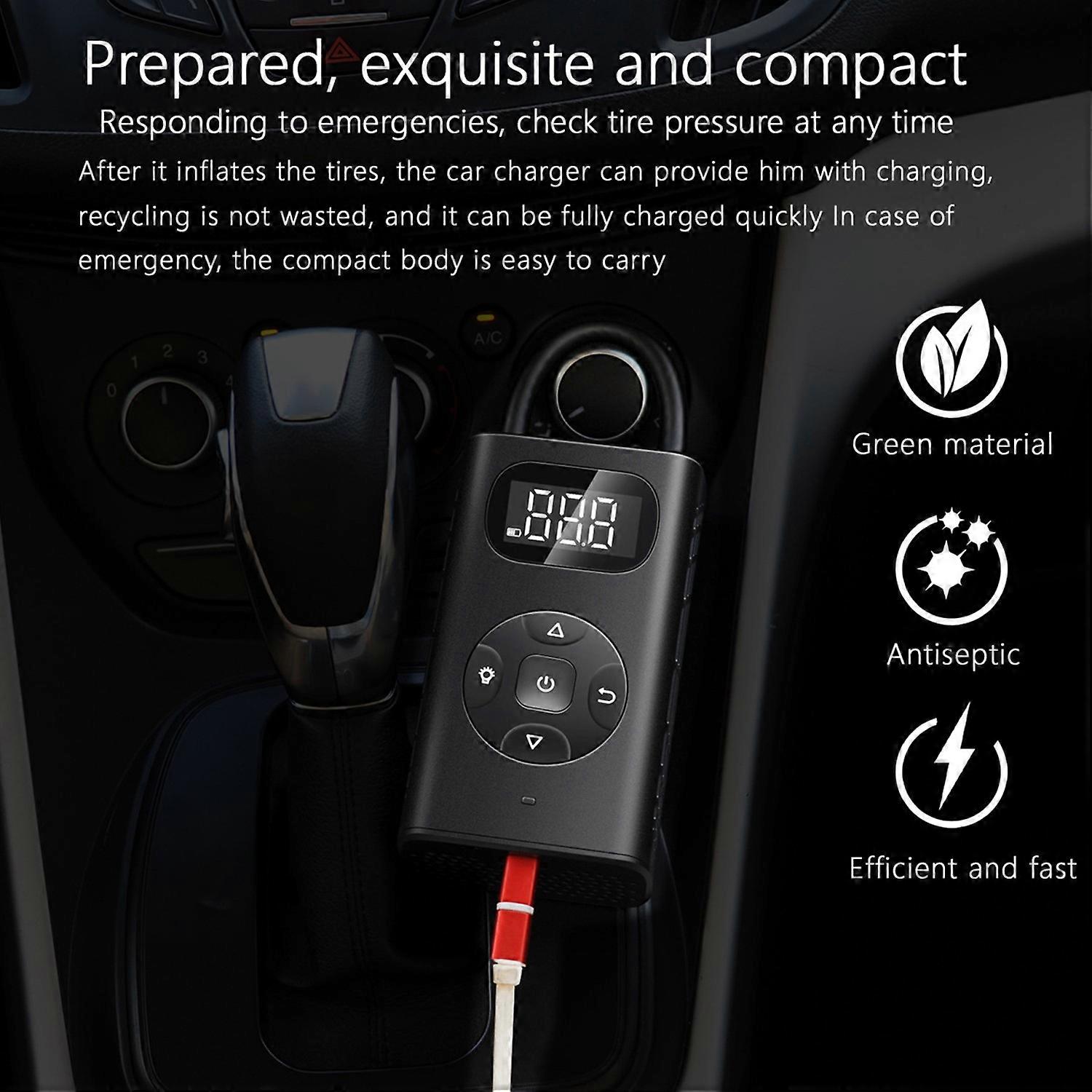 Gonfiatore elettrico per pneumatici Mini compressore d'aria portatile per auto senza fili USB Display digitale ricaricabile 