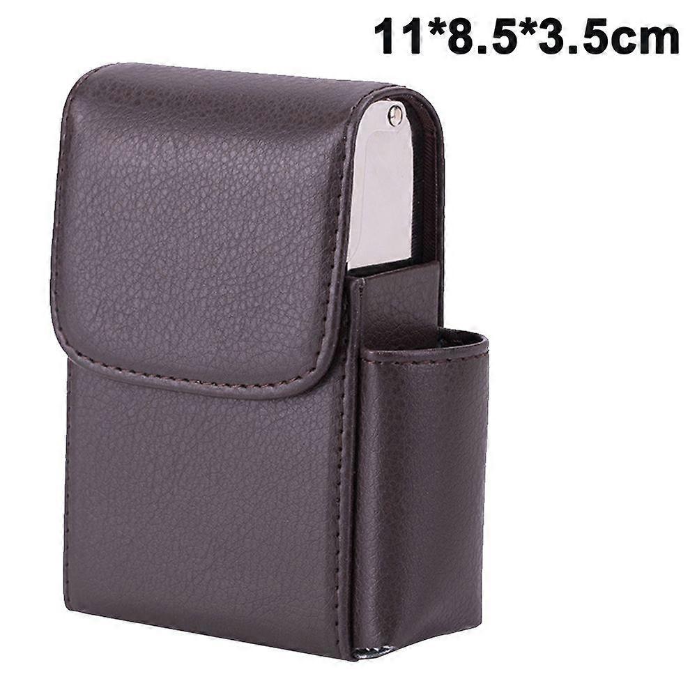 PU Leather Sliding Cigarette Box Stainless Steel Case fast