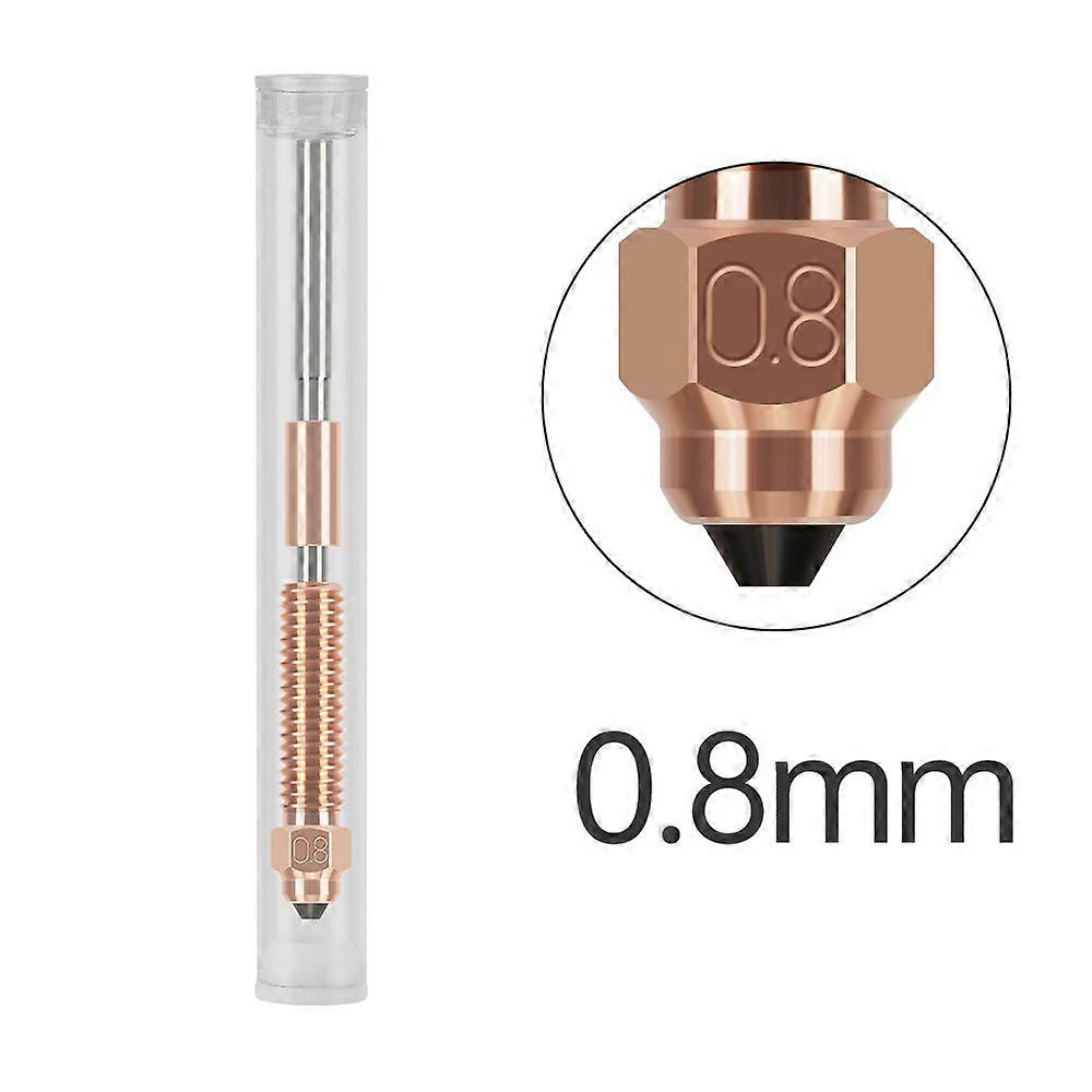 3D Printer Accessory 0.8mm CZ Copper Hardened Steel Coating Nozzle Compatible with Creality K1C/ K1 Max/ Ender 3 V3 3D Printer Nozzle Integrated Bime