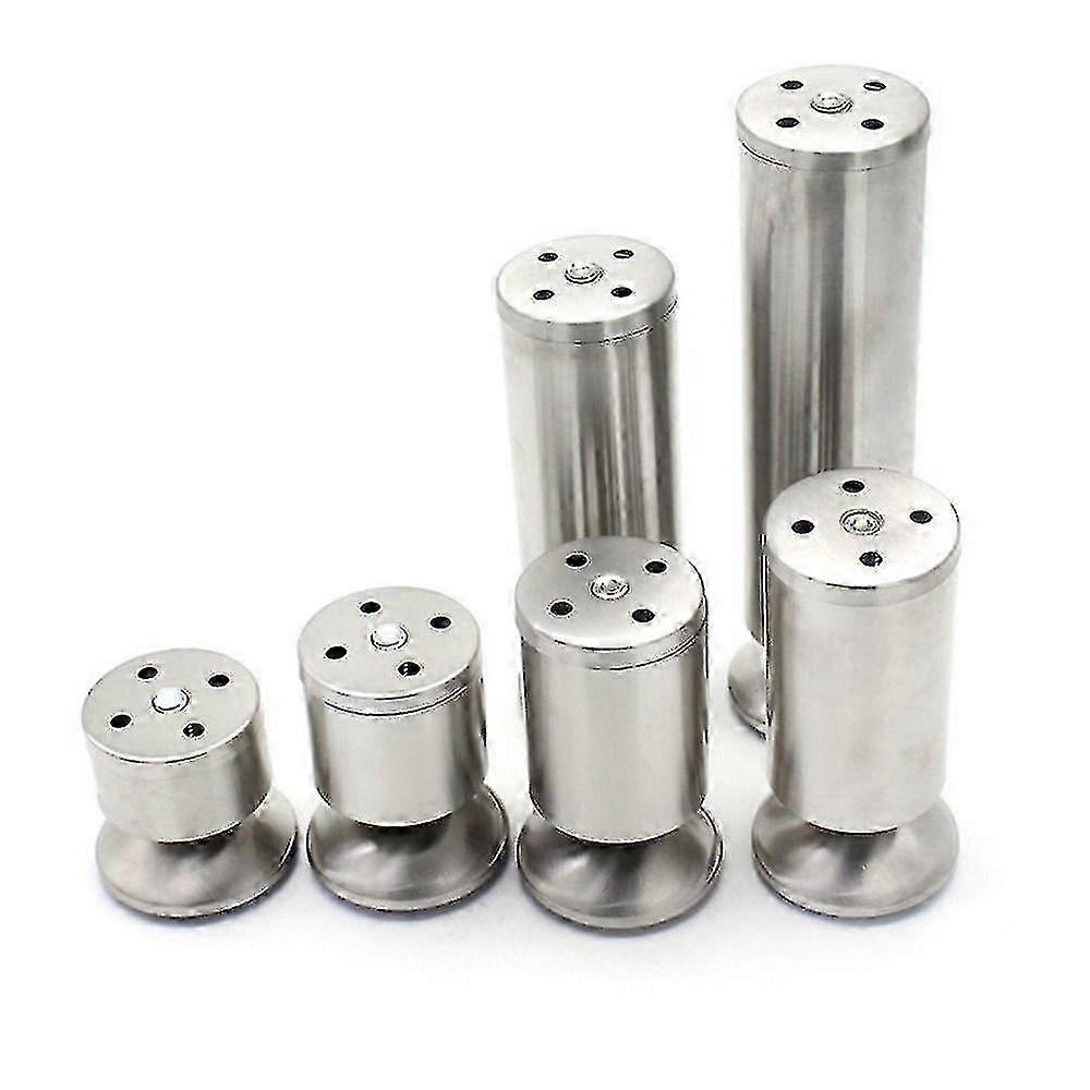 6cm-30cm skabsben justerbare rustfrit stål cylindriske møbelfødder 4stk f26