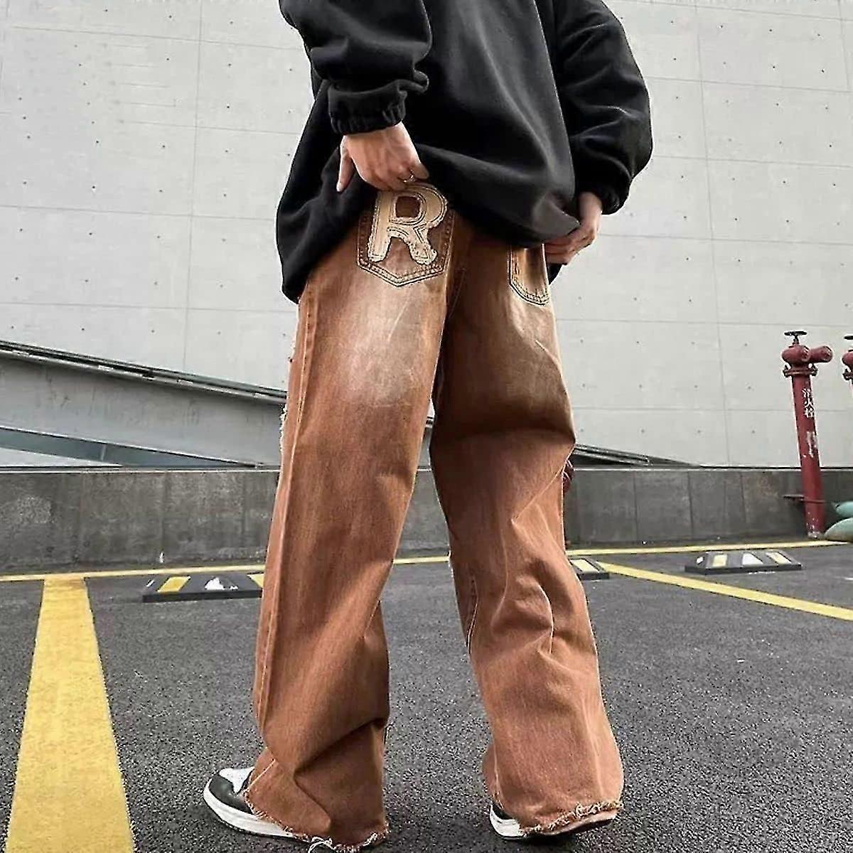 Jeans Baggy Homme Hip Hop - Style Y2K - Denim Large - 56% Coton