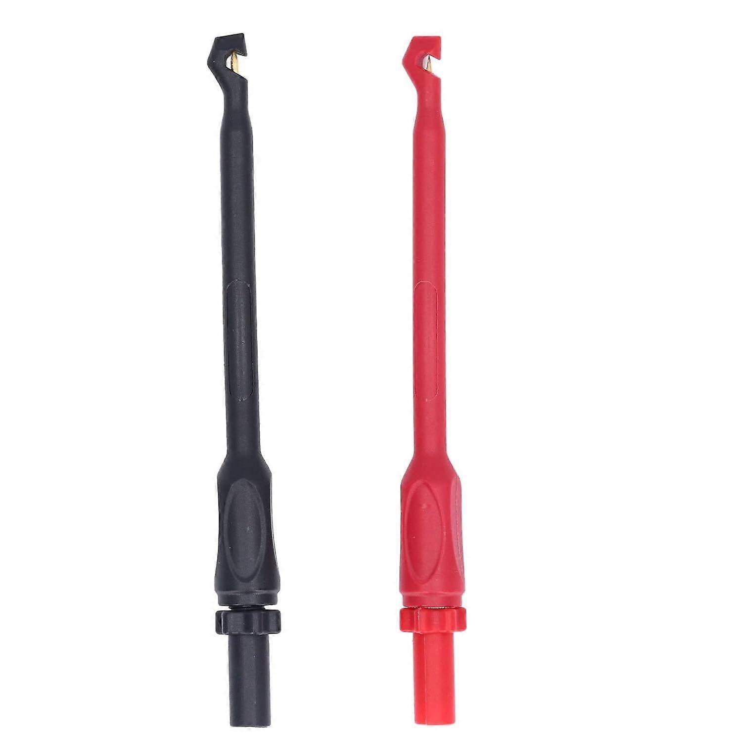 2Pcs Multimeter Test Hook Clip Power Probe Piercing Probe 4mm Socket Automotive Wire Piercing Probes