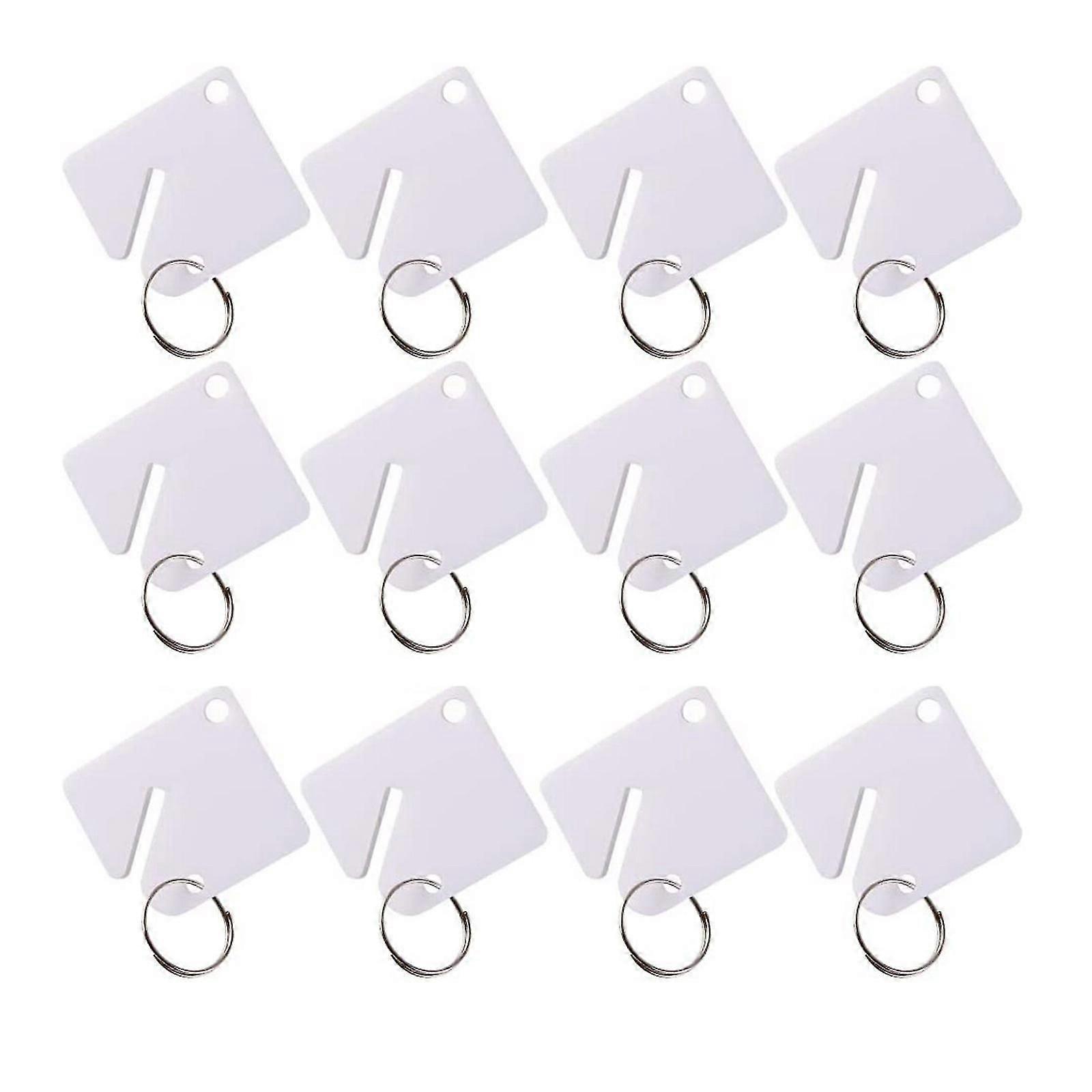 60 Pcs Square Slotted Cabinet For Key Tag With Hook Write-on Tags Round Split Ring