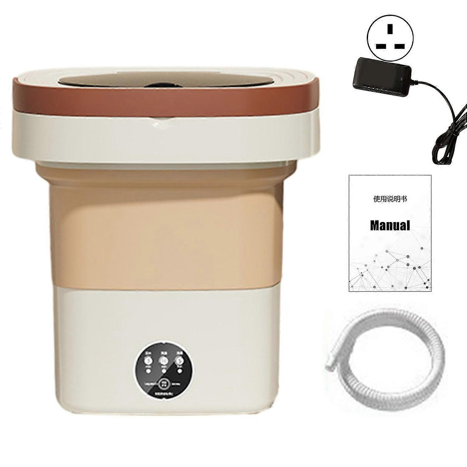 1 Set Foldable Washing Machine with Water Pipe Low Noise Energy-saving Portable Socks Baby Clothes M