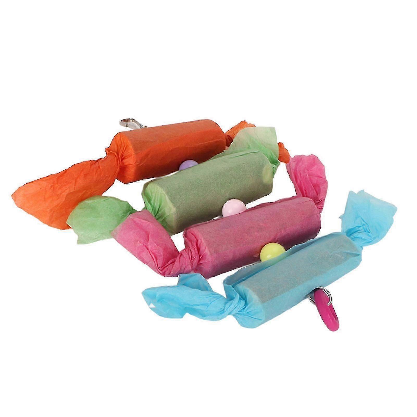 Lintujen purulelu, värikäs karkkimuotoinen, papukaijoille ja undulaateille, tylsistymisen lievitys ja nokan hionta