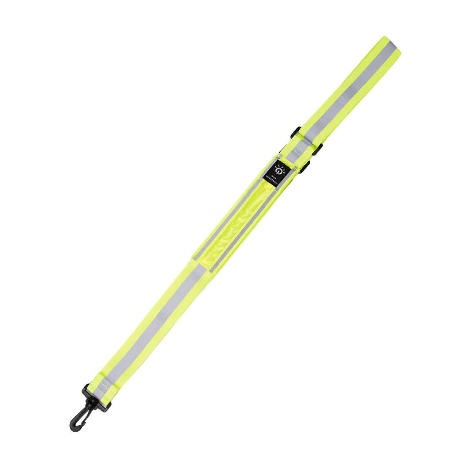 LED Night Running Gear Reflective Sash High Visibility Reflective Belt Sash with Safety Light Adjustable Running Gear Yellow