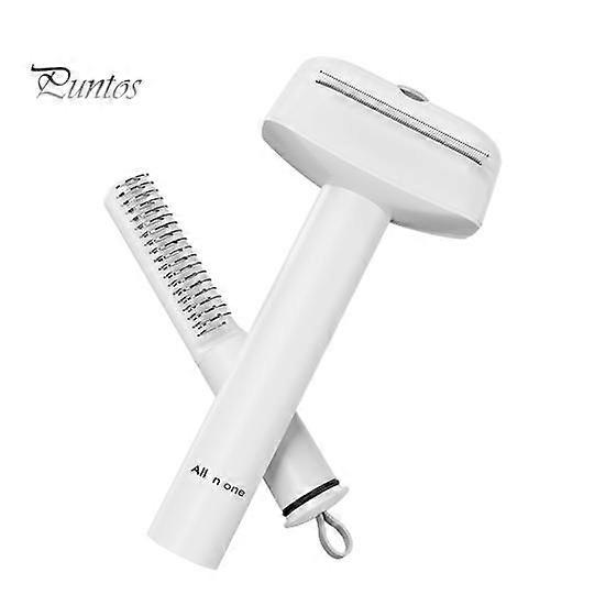 3-in-1 Pet Grooming Brush Pet Hair Removal Comb with Metal Comb Detangling Deshedding Brush Undercoat Comb with Massage Function Long Short Hair