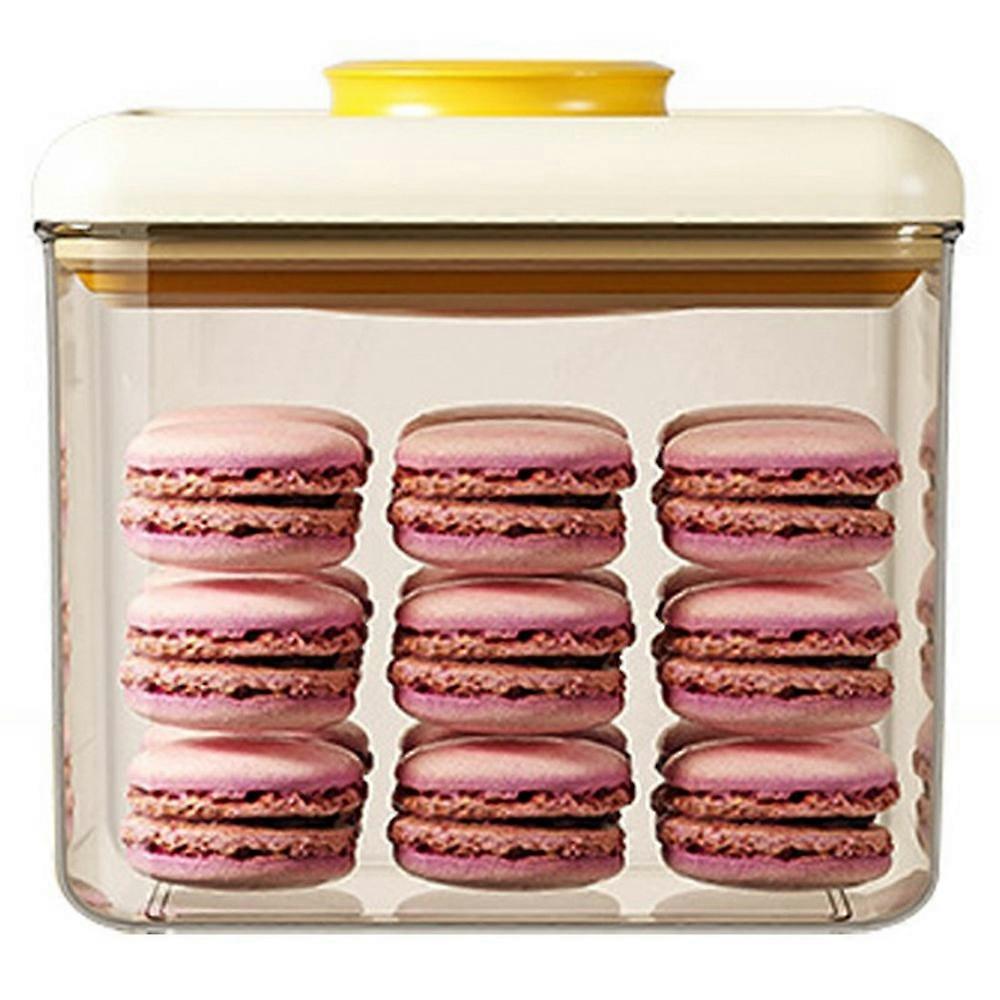 1100ml Rectangular PS Airtight Container Push Button Grains Snacks Kitchen Food Storage Canister