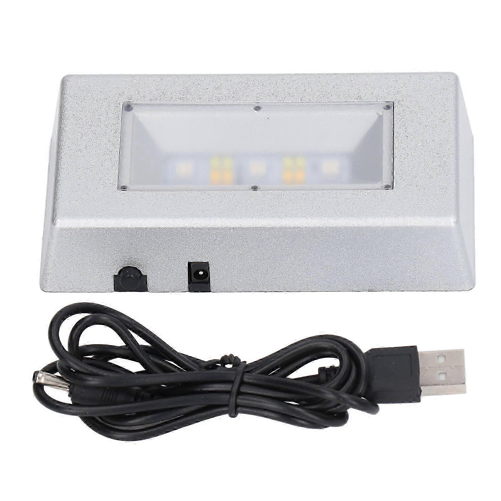 LED Display Base Multi Mode Lighting Silver Rectangular LED Light Display Base with USB Cable for Jewelry Crystals