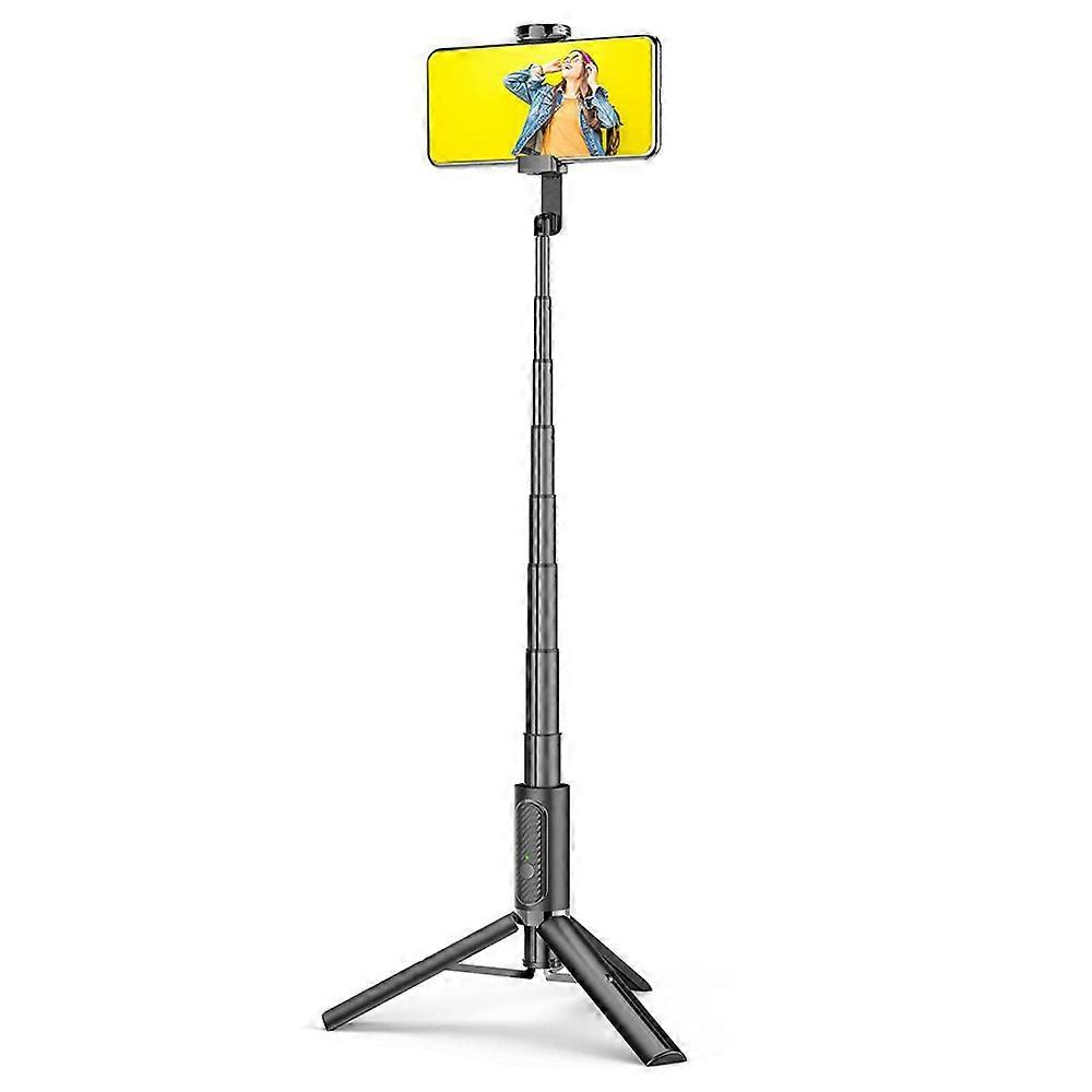 Reinforced Base Telescopic Selfie Stick, Ultra-portable Stand with Chargeable Remote for Smartphones featuring Wide Phone Clip Compatibility