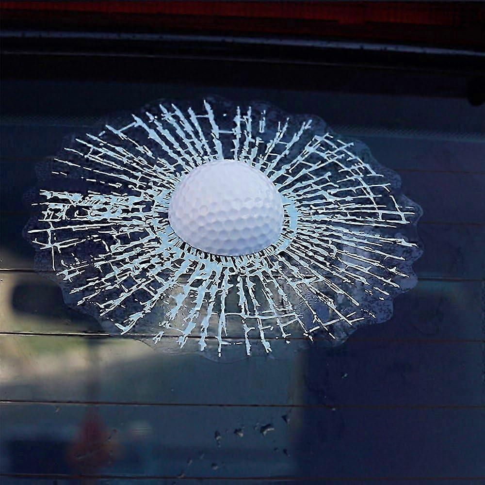 3D Simulation Golf/Baseball Broken Glass Car Window Sticker Three-Dimensional Tennis