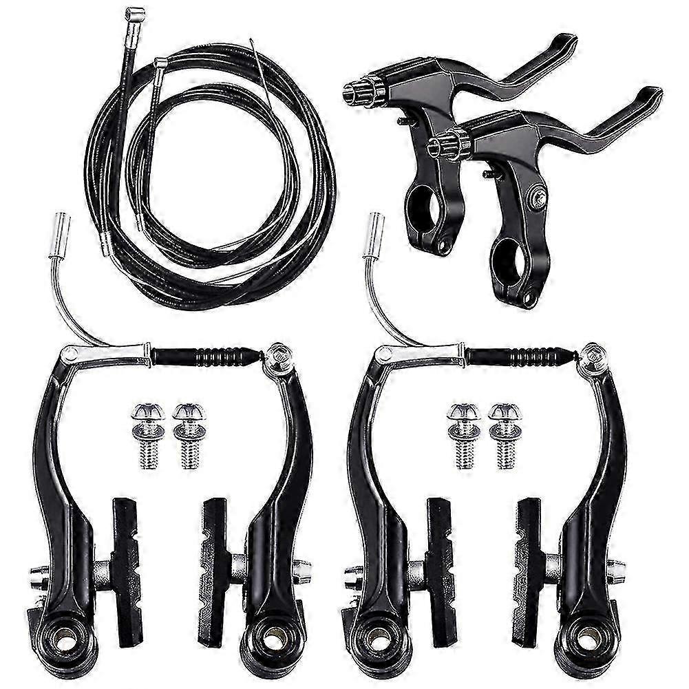 Complete Mountain Bike Brake Set V Brake, Outer Cables, Levers & Front/Rear Accessories