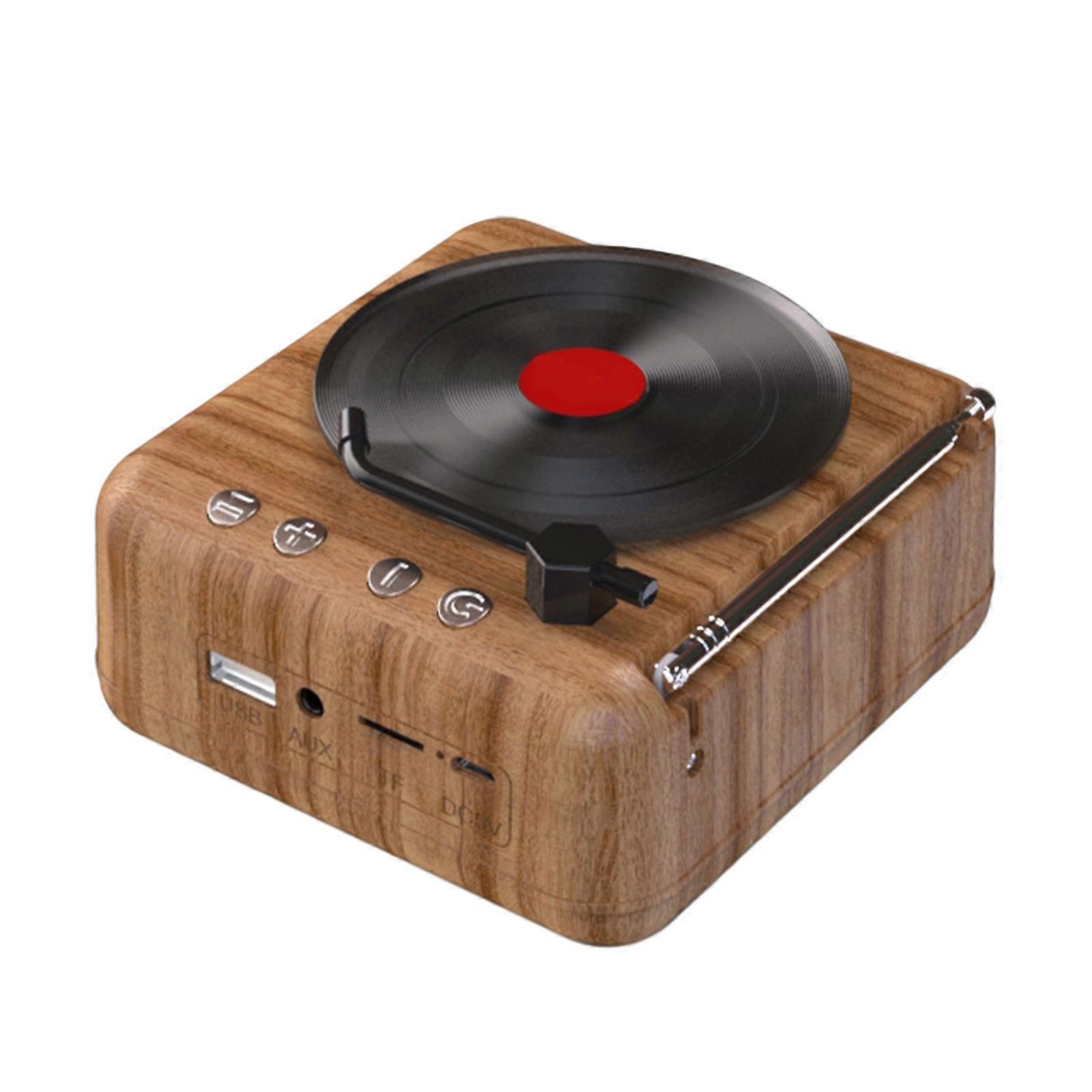 Record Player Wireless Bluetooth Sound Retro Creatives Mini Portable Card Insert Small Speaker Subwoofer Gift PUW1470