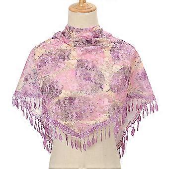 Damen Blumendruck Dreieck Transparenter Schal für Damen Sommer Reise Körper Cool Atmungsaktiv Schal Heißes Wetter Zubehör Weiß