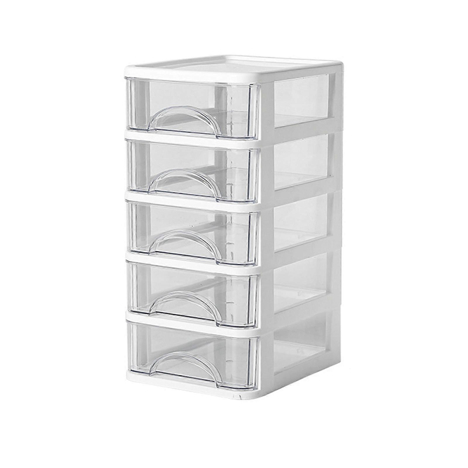 Kleiner Schreibtisch-Organizer Stapelbarer Desktop-Speicher Klare Desktop-Aufbewahrungsschubladen Make-up-Organizer Kunststoff-Aufbewahrungsbox Weiß