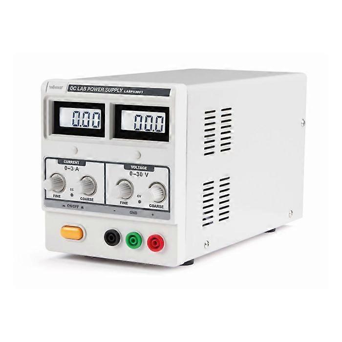 Labor-Netzteil - PEREL - 0-30 VDC 0-3 A max - Dual-LCD-Display - Weiß-Grau