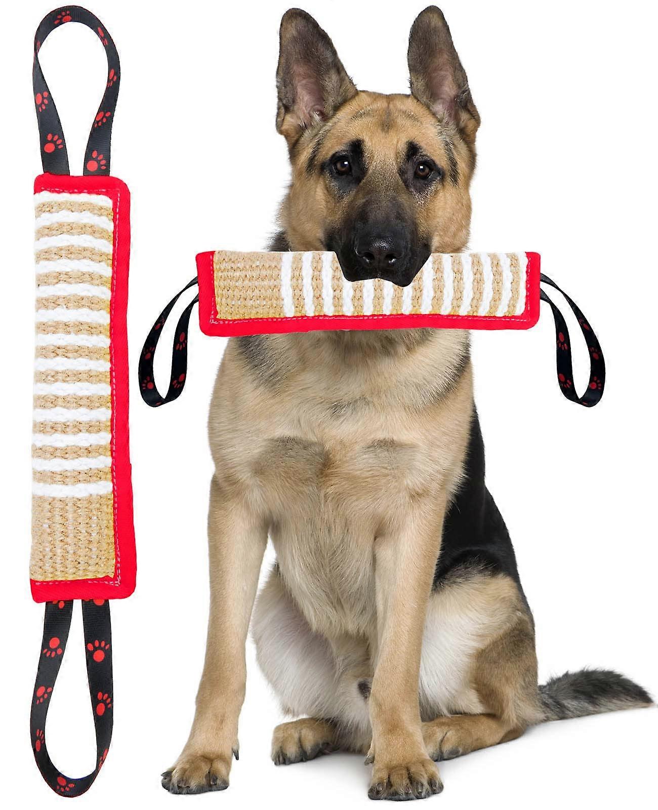 Dog Tug Toy Jute Bite Pillow for Large Dogs | Durable Interactive Training Equipment | Tough Material