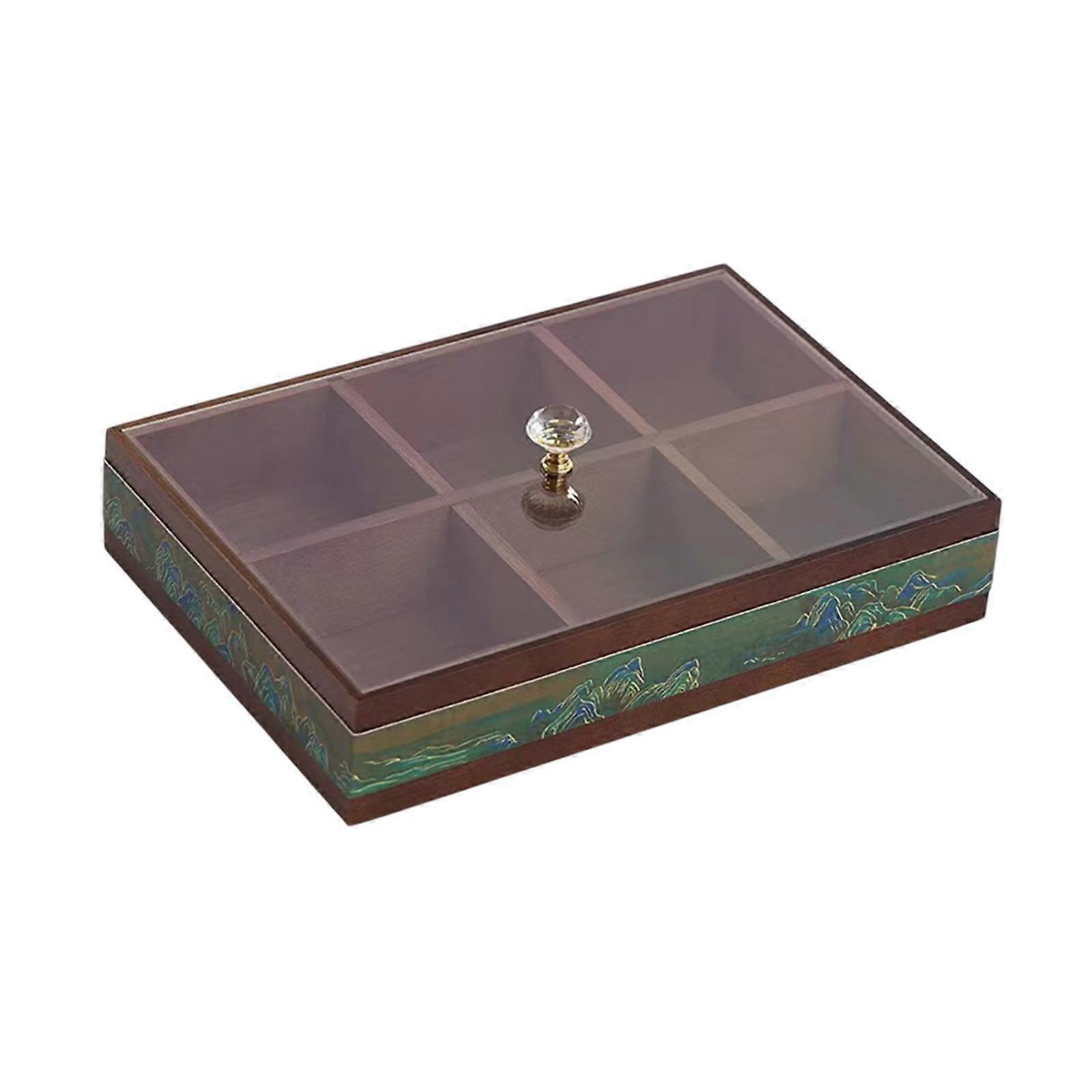 Divided Serving Tray Snack Platter Decorative Multifunctional with Lid Snacks