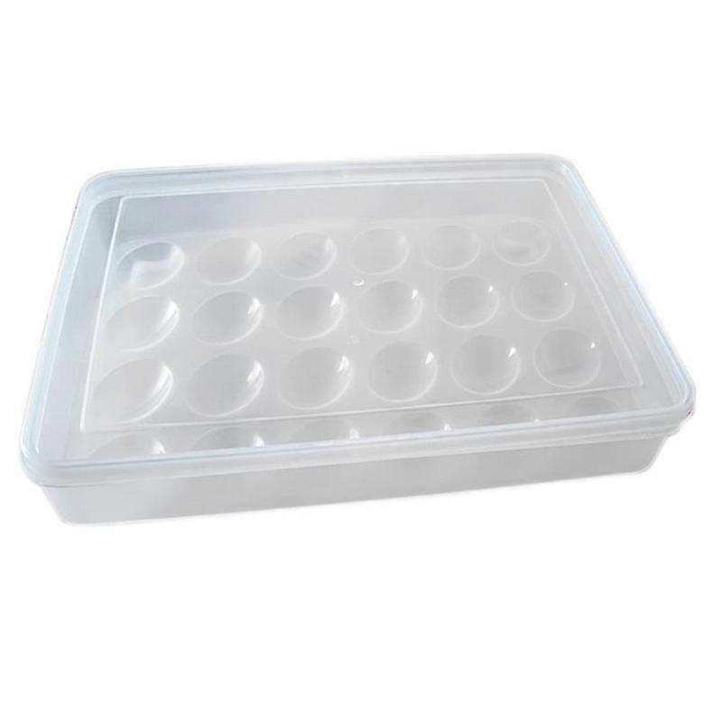 JiaWei Egg Holder For Refrigerator, Deviled Egg Tray Carrier With Lid Fridge Egg Storage Stackable Plastic tC7