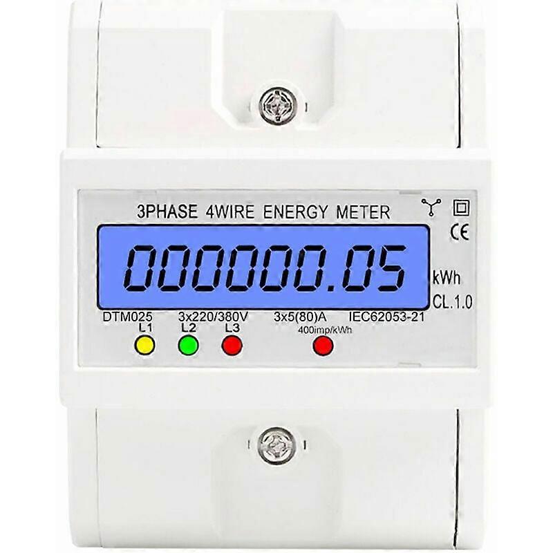 Three-Phase Energy Meter, High Accuracy Digital Electric Power Meter