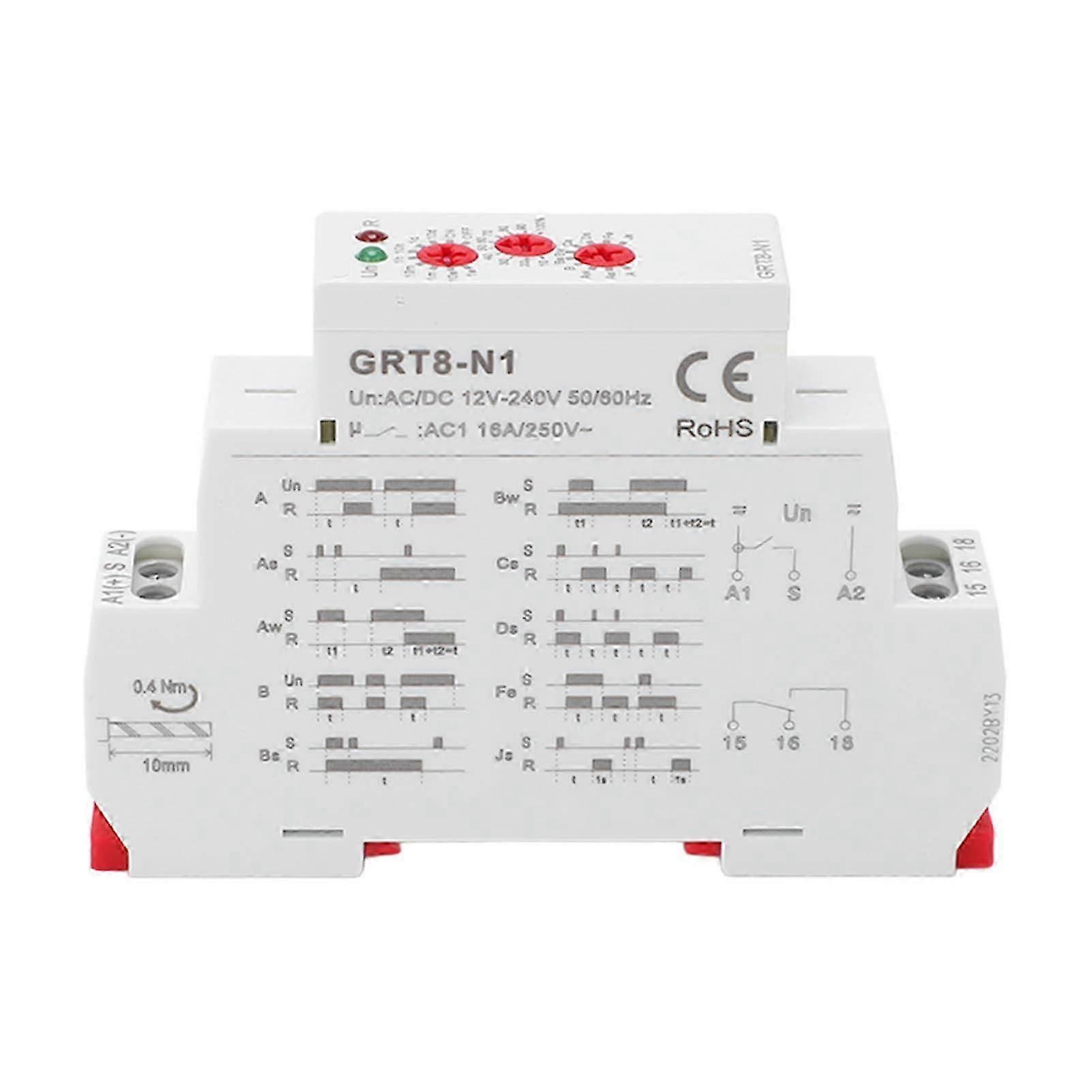 Multifunction Time Relay 0.1s To 10 Days Adjustment High Accuracy Delay Timer Switch with Indicator AC DC 12?240V