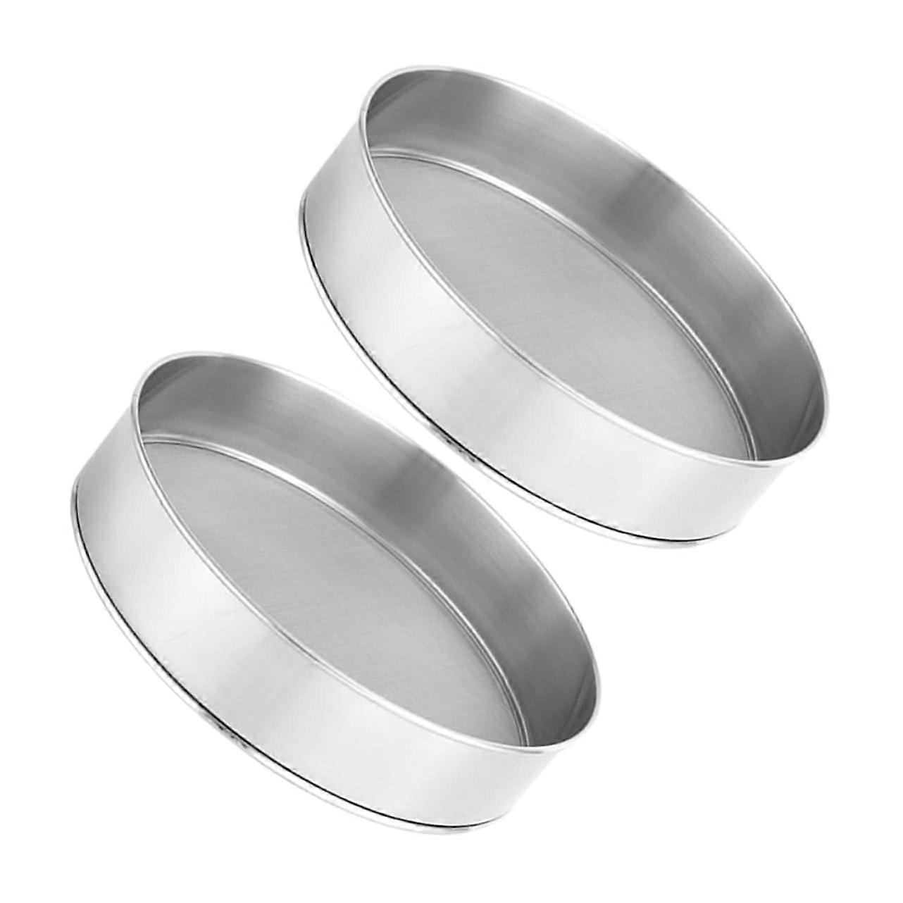 2 Pcs Stainless Steel Flour Sieve Filter for Baking Sieve Small Size