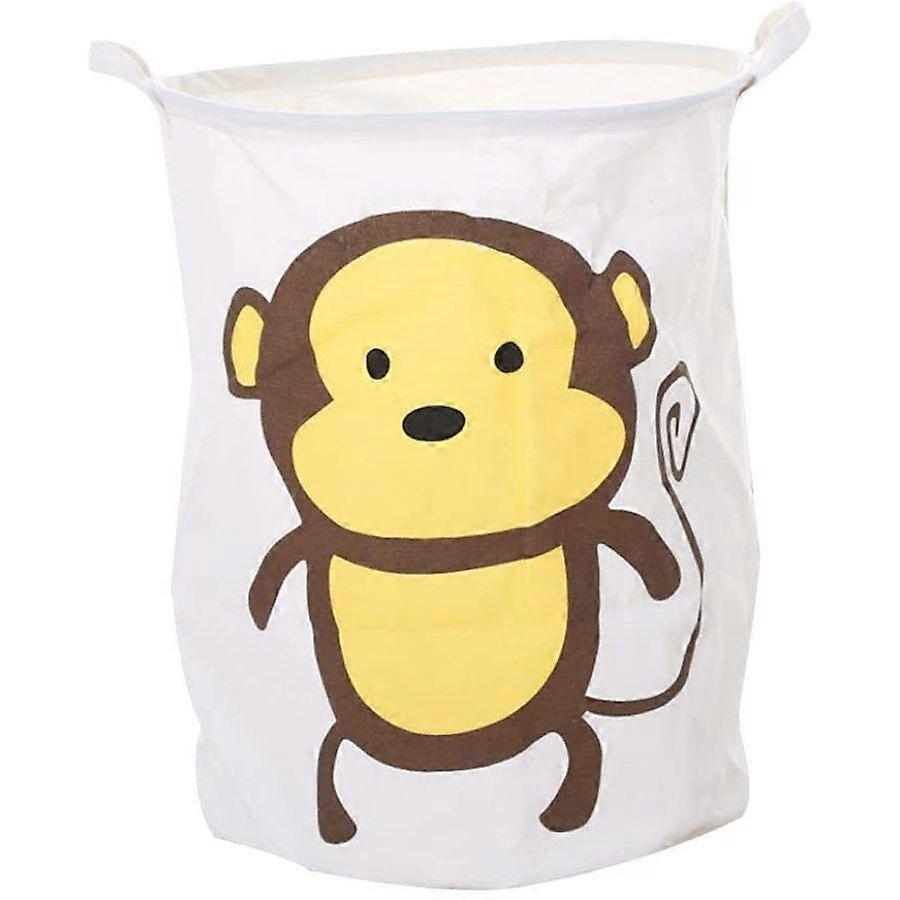 W?schekorb Kinderzimmer aus Leinen mit AFFE Muster W?schek?rbe Faltbar W?schesack fur ins Badezimmer Aufbewahrung Weizen?hren 40 * 50cm