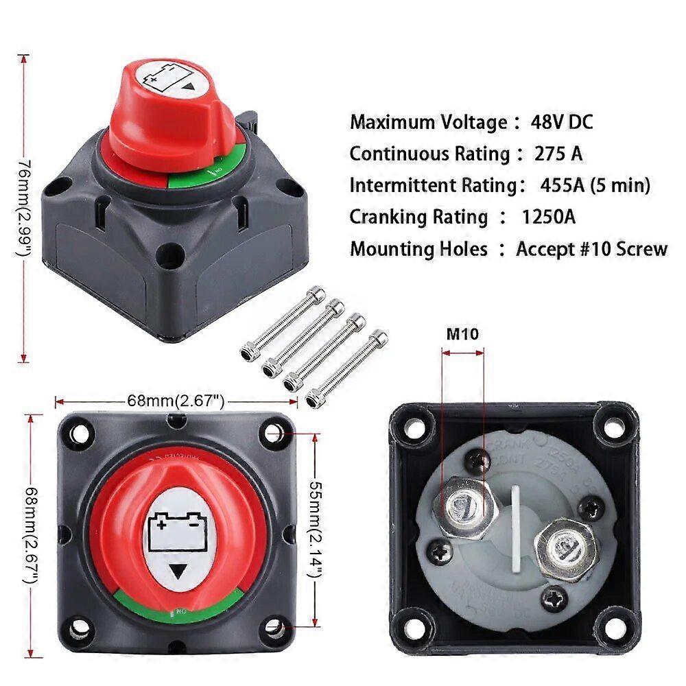 200A 800A 48vBattery Disconnect Switch Mass Rotary Isolator Switches Single Circuit For Rv Switch Camping Car Boat/Caravan/Yach