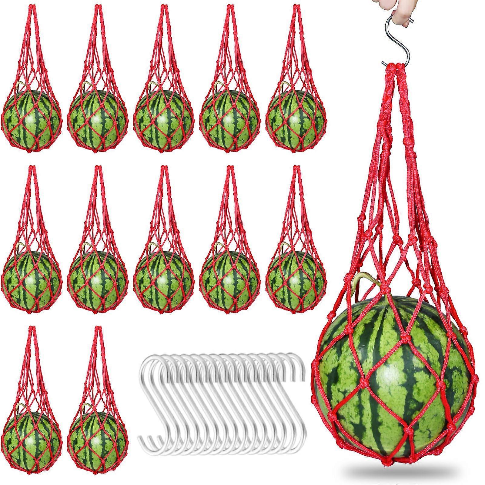 24 package melon hammocks s hanger hooks, heavy type watermelon nets for garden vertical