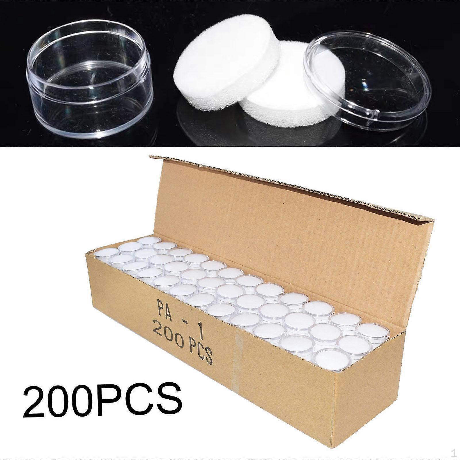 200 Pieces Small Loose Diamond Display Box Holder,Jewelry Show Container,Round Transparent Mini