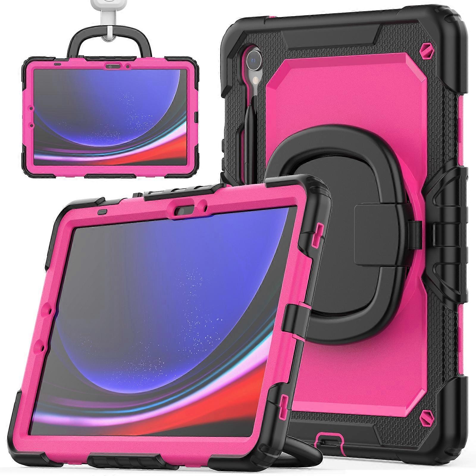 D Type Silicone Hybrid PC Tablet Case with Handle Holder