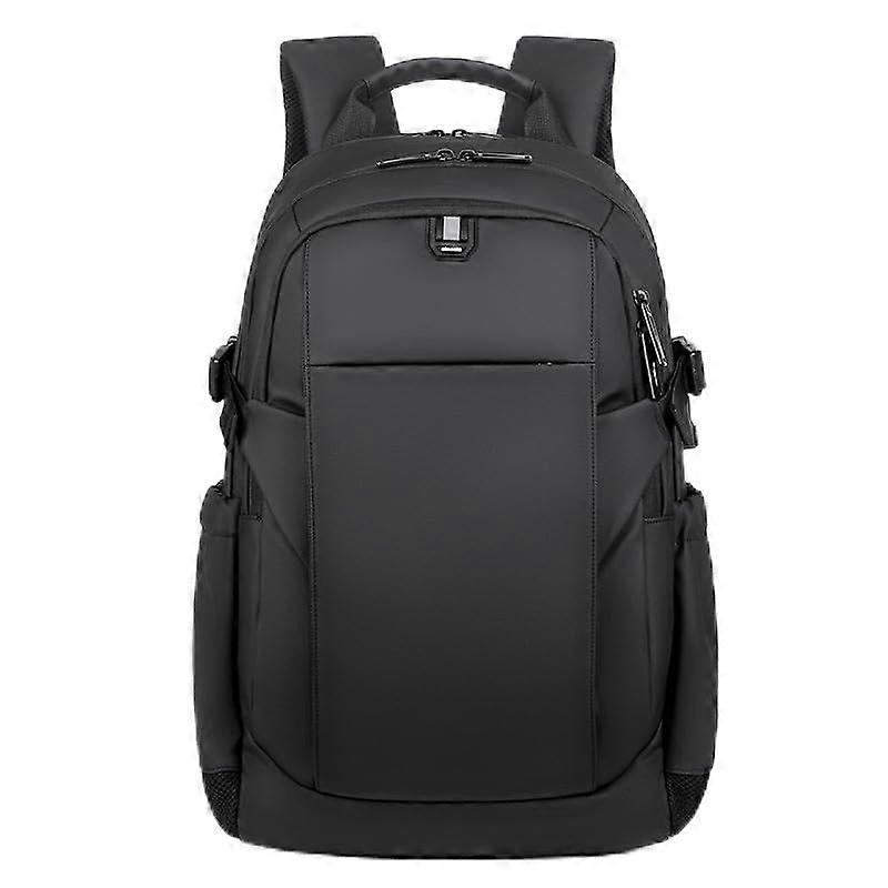 Men's Large Business Backpack 15.6' Laptop AntiTheft Travel Bag, Daypack with USB Port (Black)