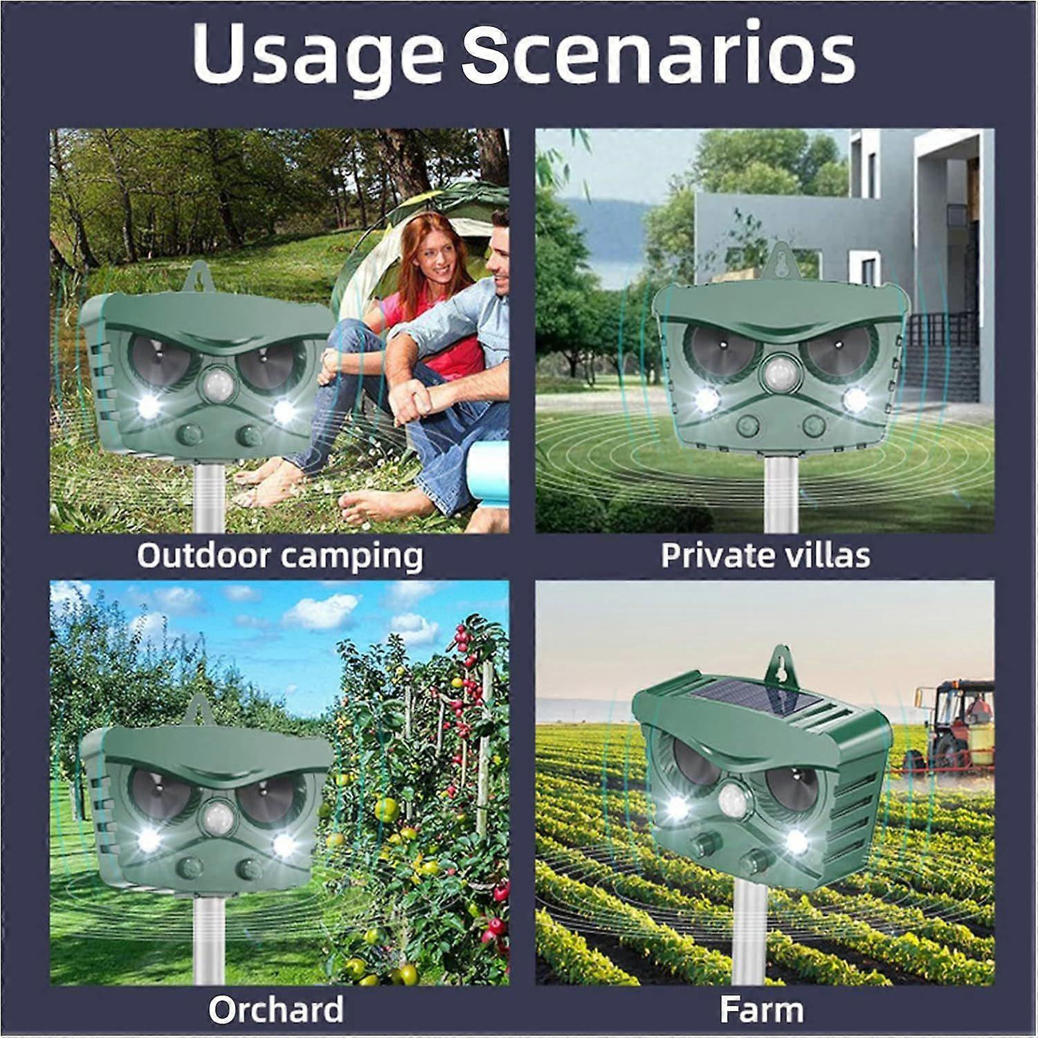 Solar powered animal repellers for gardens