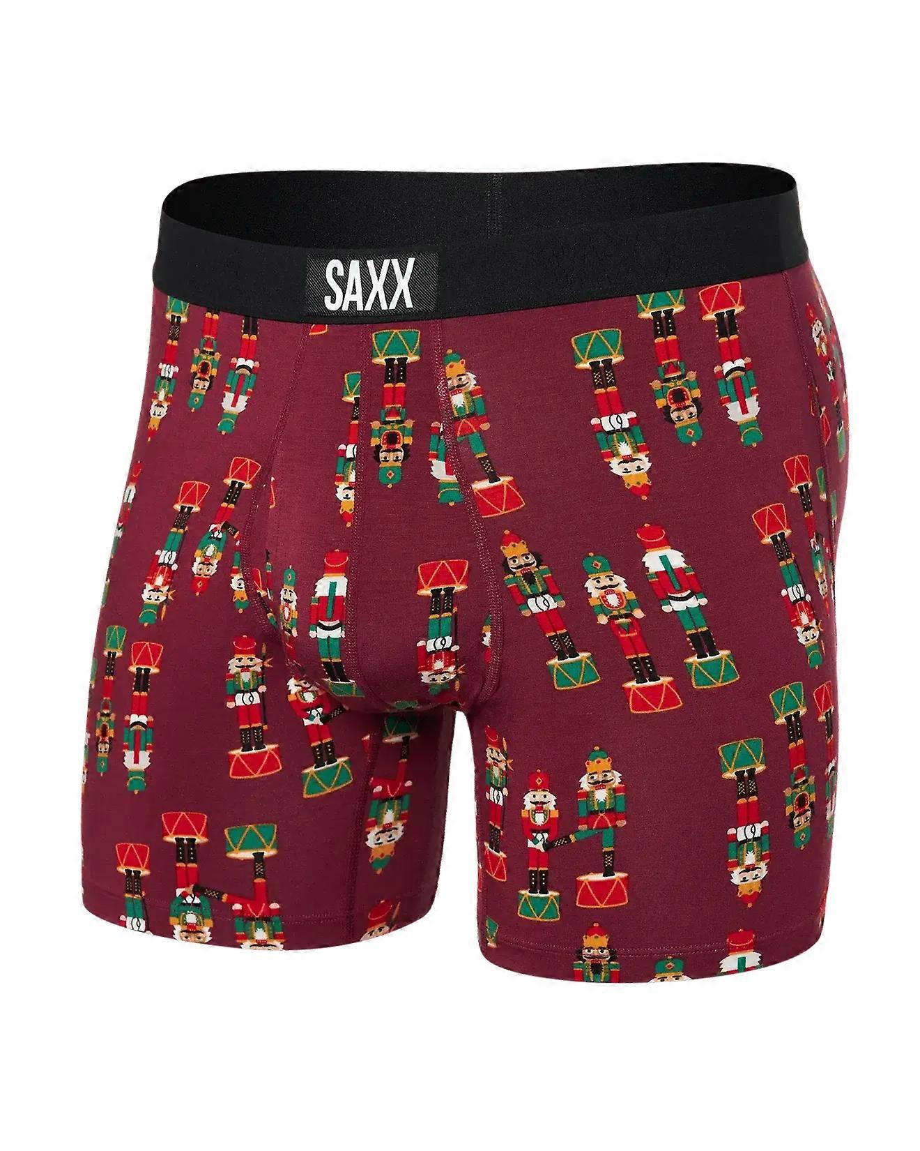 Saxx Ultra Super Soft Comfort Blend Boxer Briefs - Nut Cracker - Merlot