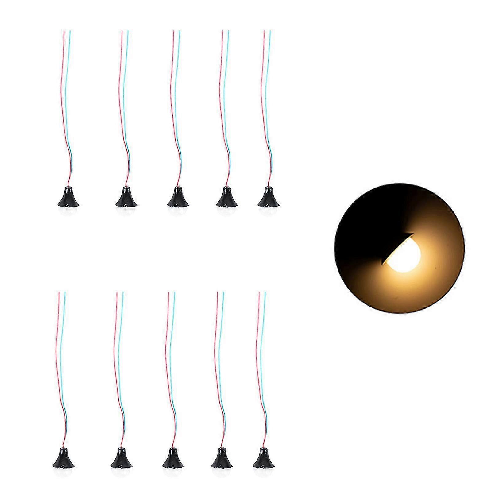 Pack of 10 LED Ceiling Lights for Dollhouse Lighting in Various Settings Layout Sand-table Exercise Supply Whit