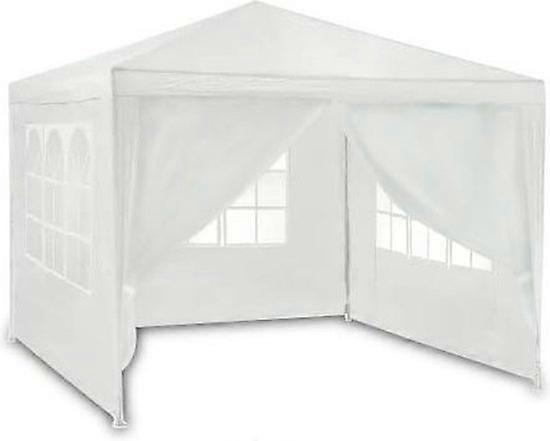 Luxuszelt - 3x3 Meter - mit Wand- & Dacheindeckung - weiß