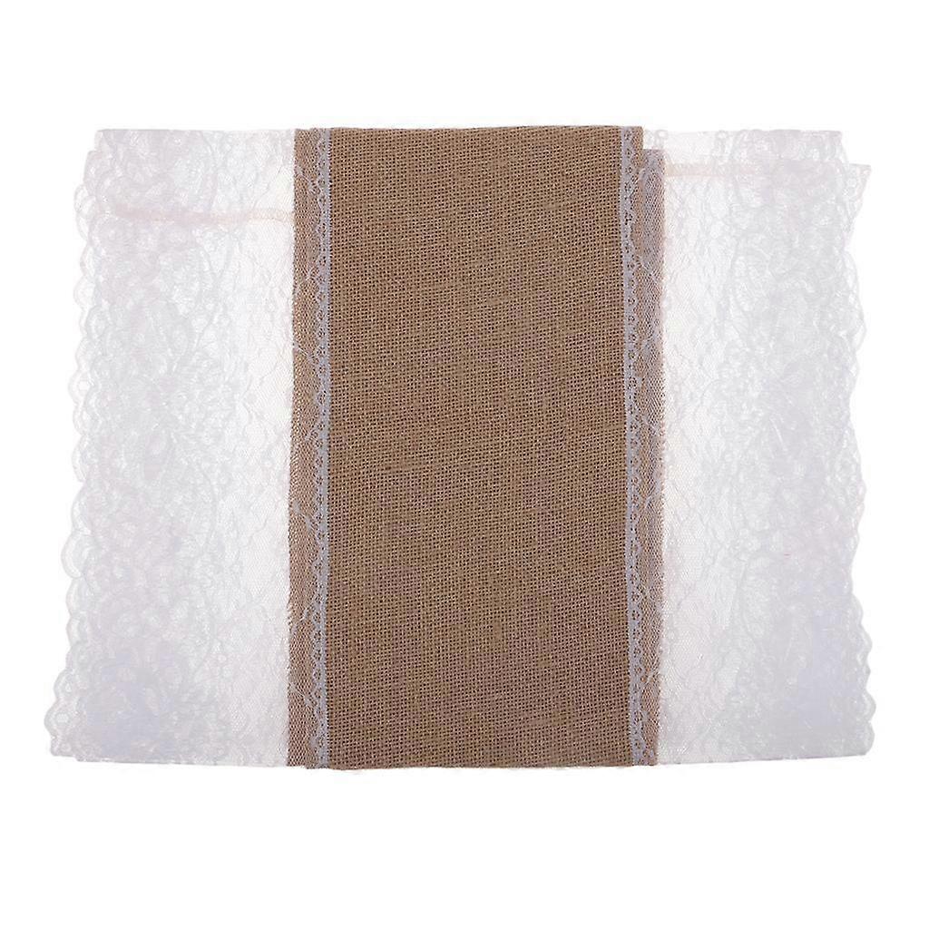 Rectangle Burlap Lace Hessian Table Runner Tablecloth for Wedding Party XMAS