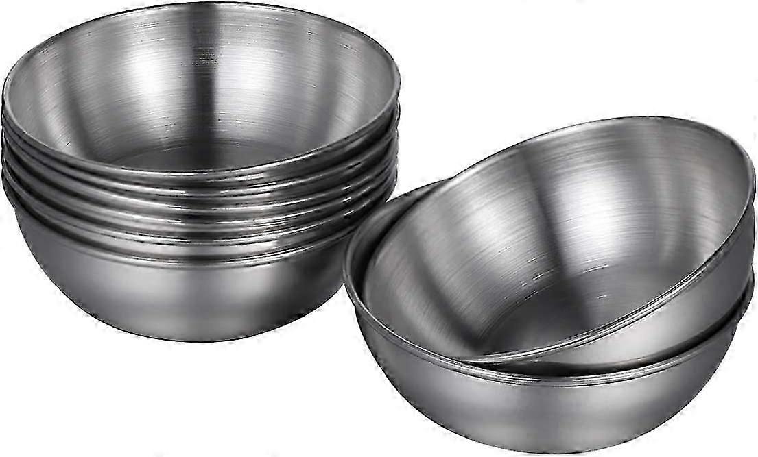 4 stk. rustfrit stål runde mini skåle Husholdnings krydderier skål (guld)