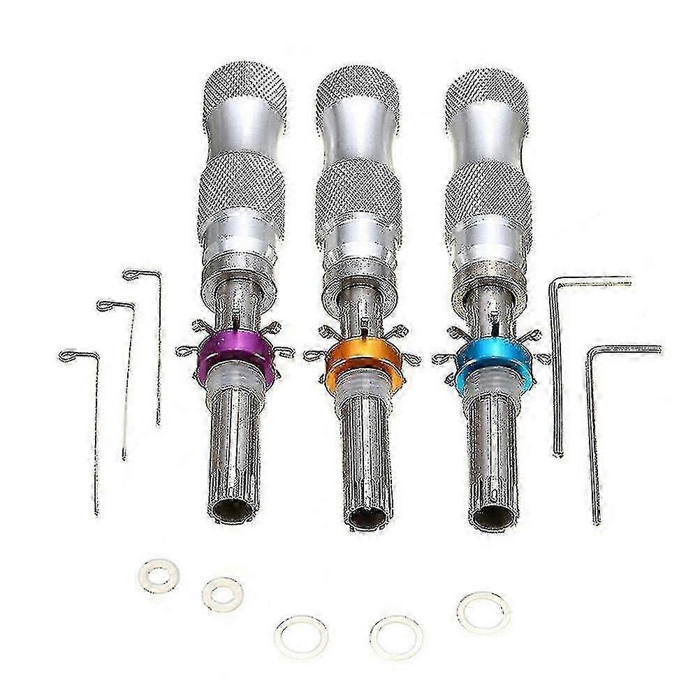 3pcs Locksmith Tools 7 Pin Advanced Lengthened Tubular Lock Pick Set For Padlock Tool Cross Pick Tubular Pick (random Color)
