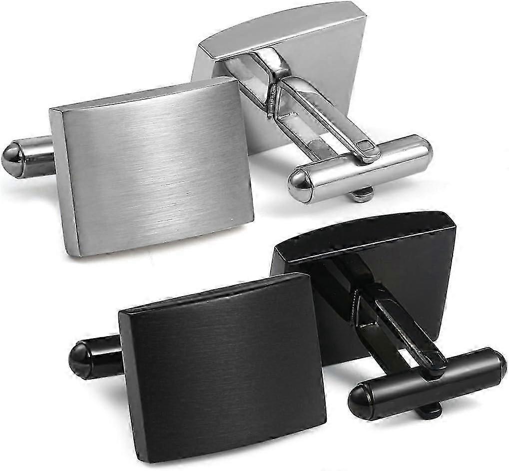 Stainless Steel Classic Cufflinks For Men,brushed Cufflinks Surface, Gentleman And Bussiness Style
