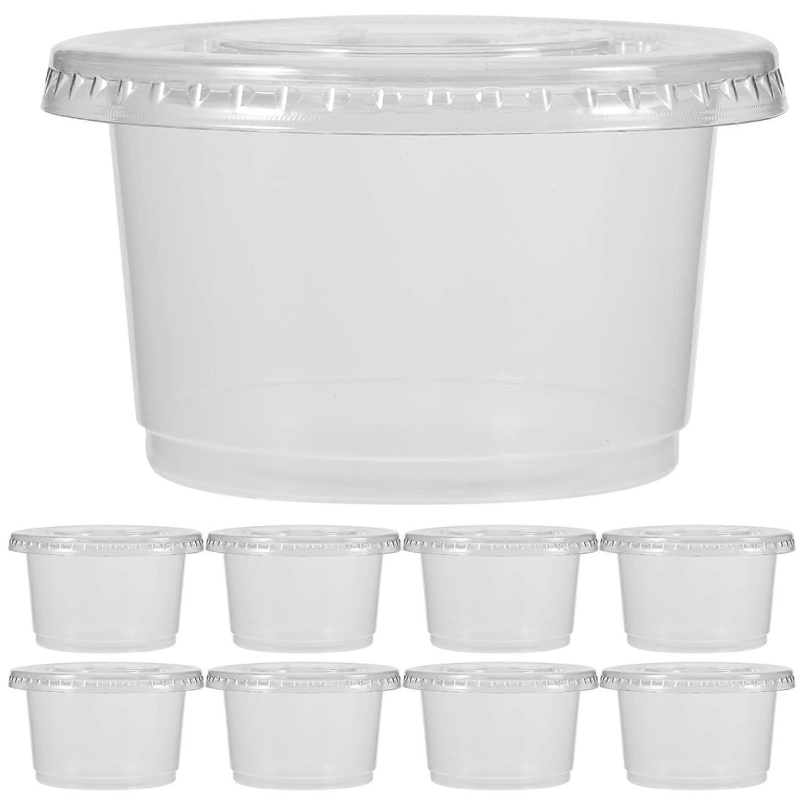 Disposable Bowls for Events Clear Plastic with Cover Soup Container Lid Containers 50 Pcs