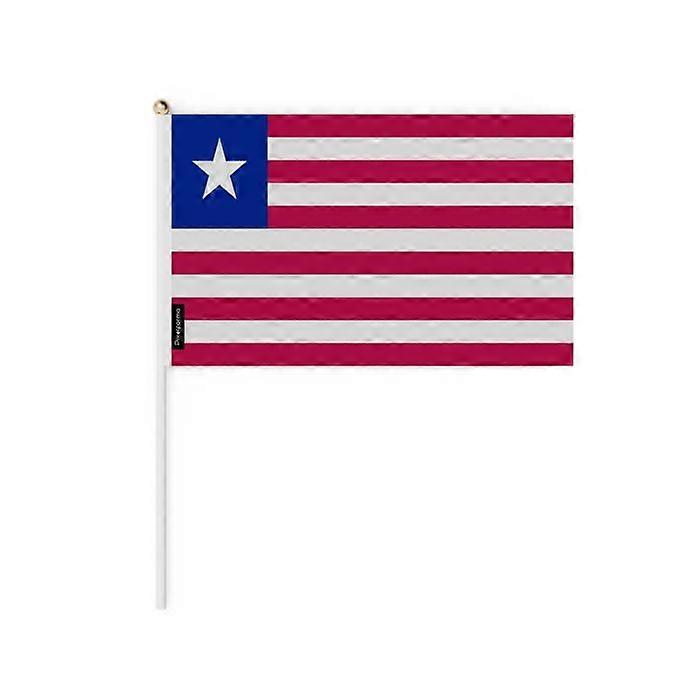 Set of Mini Flags – Liberia – 14 x 21 cm – Handheld – Polyester - 100 pieces